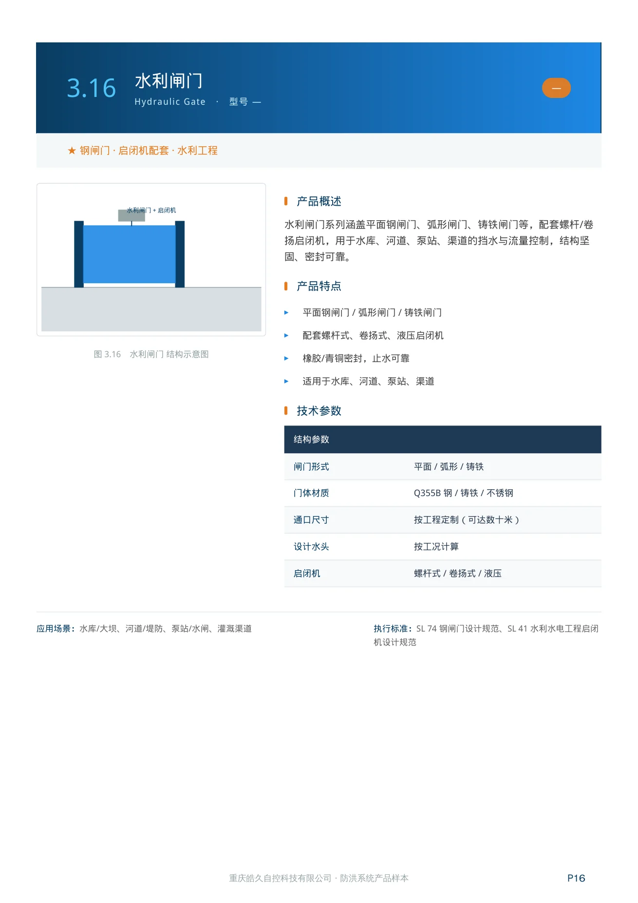 水利闸门 ZM 产品特点、技术参数和应用场景